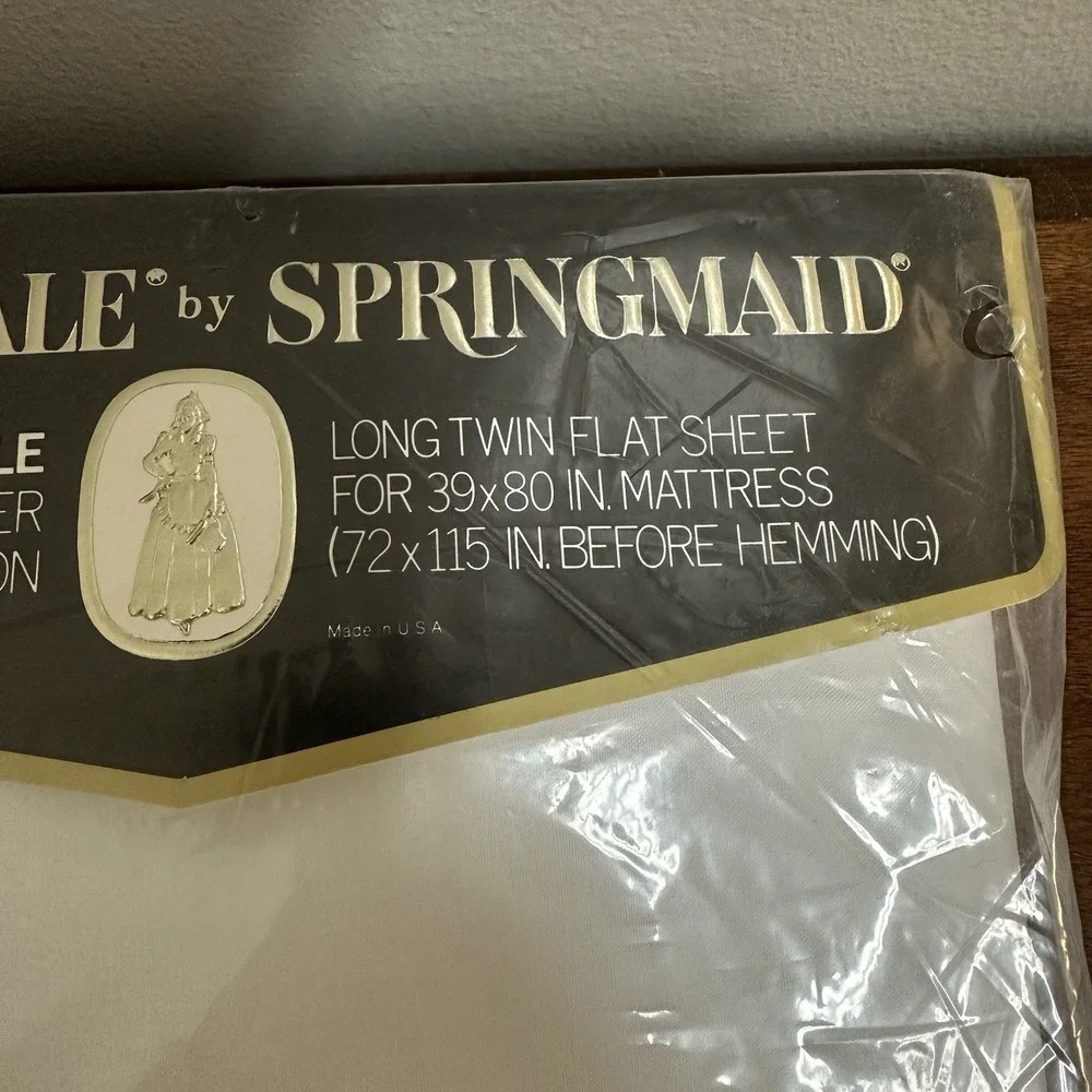 Vintage Springmaid No Iron Percale Long Twin Flat Sheet Made in USA NOS NEW